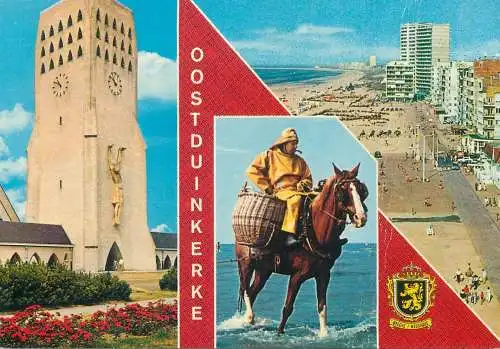 Postcard Belgium Oostduinkerke clocktower