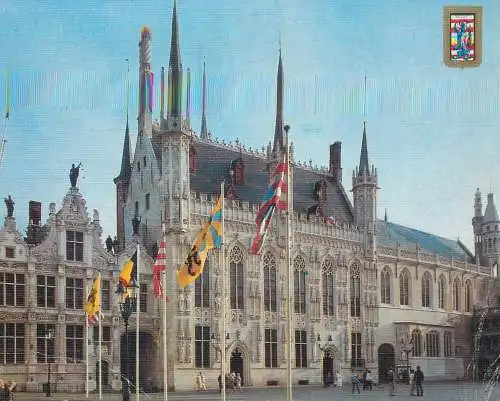 Postcard Belgium Brugge hotel de ville