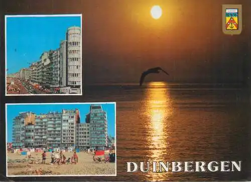 Postcard Belgium Duinbergen multi view sunset