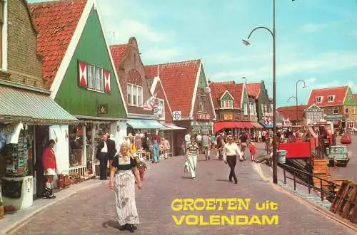 Postcard Netherlands Volendam ethnic types and scenes typical costumes