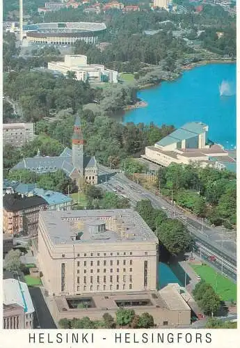 Postcard Finland Helsinki aerial view