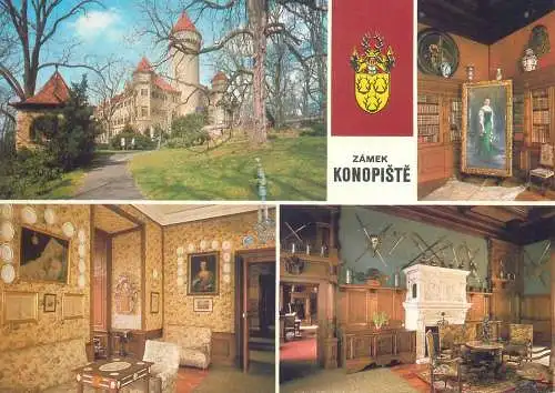 Postcard Czech Republic Zamek Konopiste multi view  castle chateau
