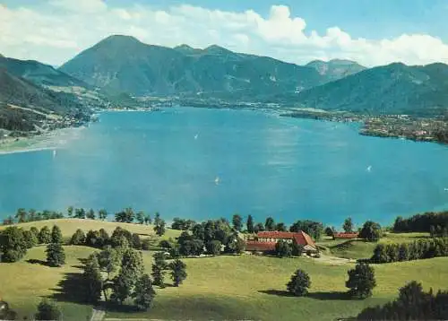 Postcard Germany Tegernsee Rottach-Egern Restaurant Cafe Gut Kaltenbrunn panoramic view