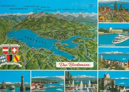 Postcard Germany Der Bodensee  Lindau multi view