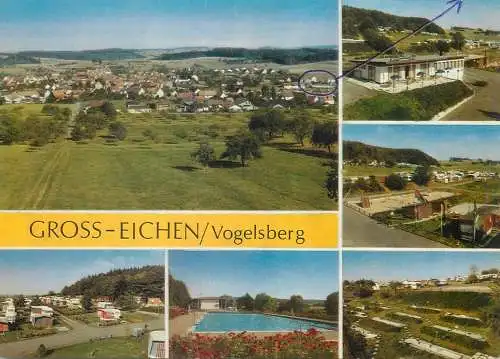 Postcard Germany Gross-Eichen/Vogelsberg multi view
