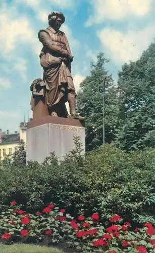 Postcard Netherlands Amsterdam Rembrandt Square Rembrandt statue monument