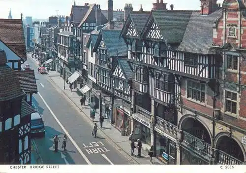 Postcard England Chester Bridge Street