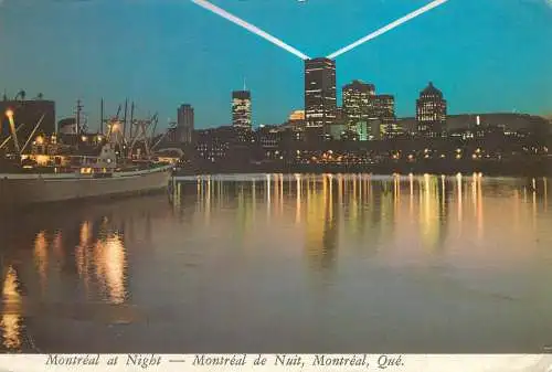 Postcard Canada Montreal Quebec nocturnal aspect