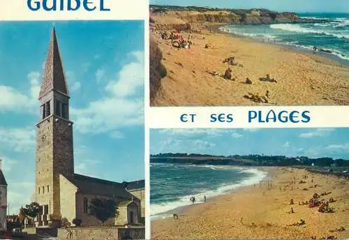 Postcard France Morbihan > Guidel eglise et plages ocean