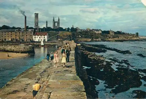 Postcard Scotland Fife St Andrews seen from the harbour