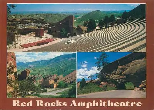 Post card USA Denver CO Red Rocks amphitheatre multi view