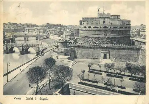 Postcard Italy Rome castel Sant Angelo 1938