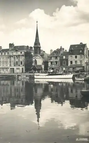 Postcard France Honfleur Calvados musuem and river