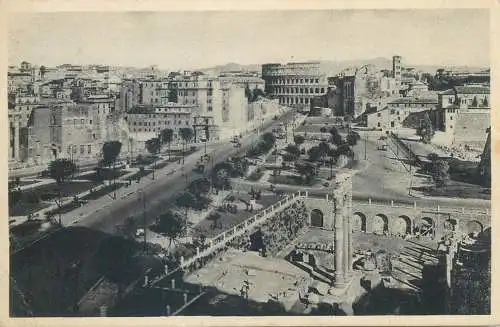 Postcard Italy Rome emperor street 1937