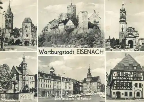 Postcard Germany Wartburgstadt Eisenach multi view
