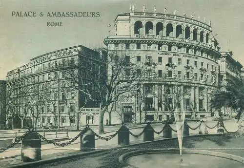 Postcard Italy Rome Colosseum Palace & Ambassadeurs hotel