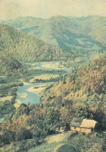 Postcard Ukraine Cheremosh river valley Carpathian mountains