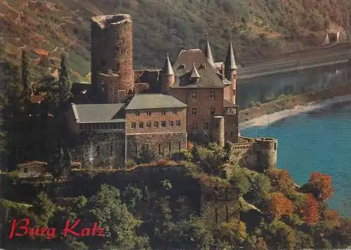Postcard Germany Burg Katz St. Goarshausen am Rhein castle
