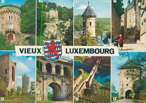 Postcard Luxembourg multi view Malakoff Jacob castle