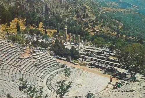 Postcard Greece Delphi the theatre