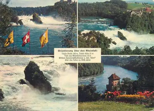 Postcard Switzerland Orientierung uber den Rheinfall