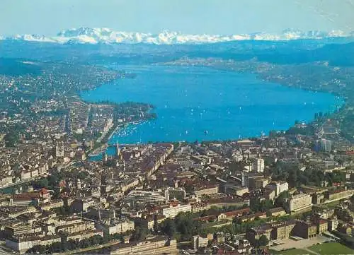 Postcard Switzerland Zurich and the Alps 1973