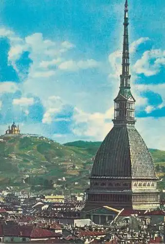 Postcard Italy Torino la mole Antonelliana e Superga 1987