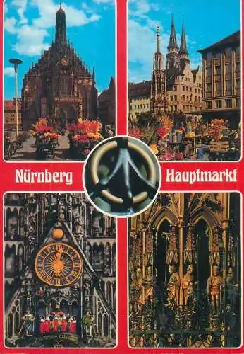 Postcard Germany Nurnberg hauptmarkt