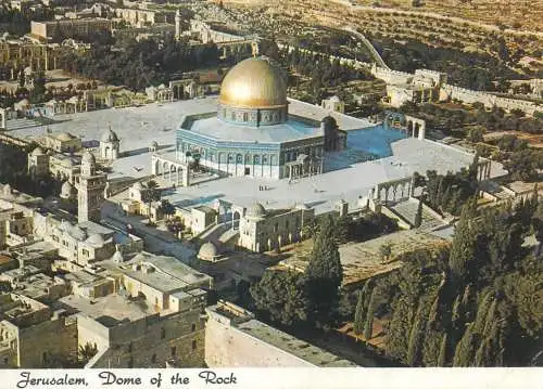 Postcard Israel Jerusalem dome of the rock aerial view