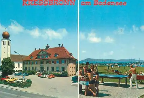 Kressbronn am Bodensee 1975 table tennis ping-pong topical postcard