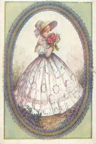 Girl portrait 1920 postcard Alt-Wien Kunstler Postkarte