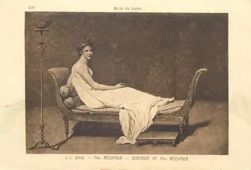 Louvre fine art postcard J. L. David - Portrait of Mme Recamier
