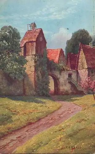 Artist postcard architecture bellfry