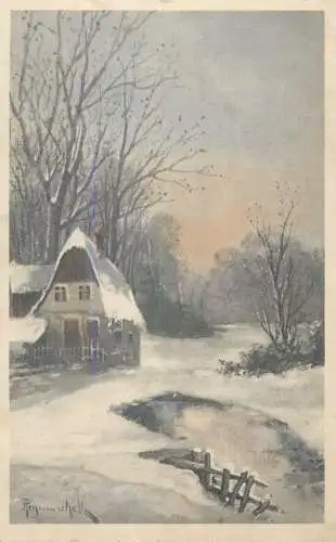 Winter scenery artist vintage postcard
