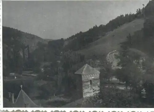 Photo ca. 9 x 12 cm medieval citadel tower and landscape