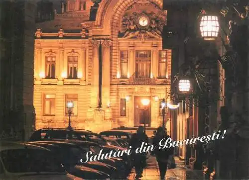 Postcard Romania Bucuresti night view