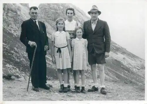 Alpine types agfa real photo postcard Nebelhorn social history