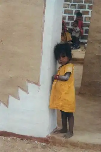 Instant photo children scene ethnic girl