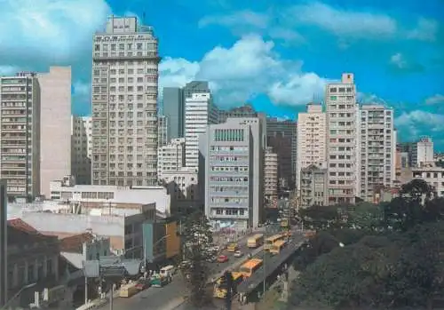 Postcard Brazil Curtiba Parana Tiradentes square partial view