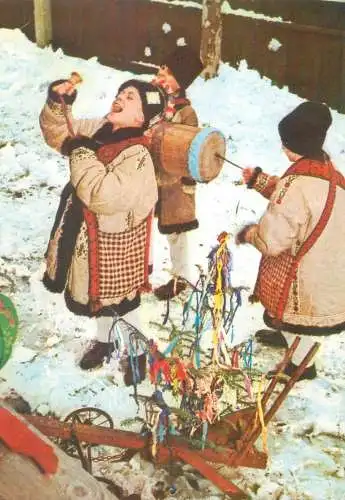 New Year cheer Postcard children types Holiday folklore and customs