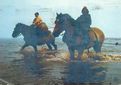 Animals Postcard horse riders types and scenes