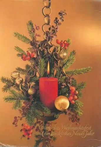 Winter Holidays greetings Postcard floral decorative ornament