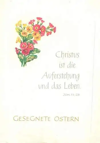 greetings Post card Gesegnete Ostern flower bouquet