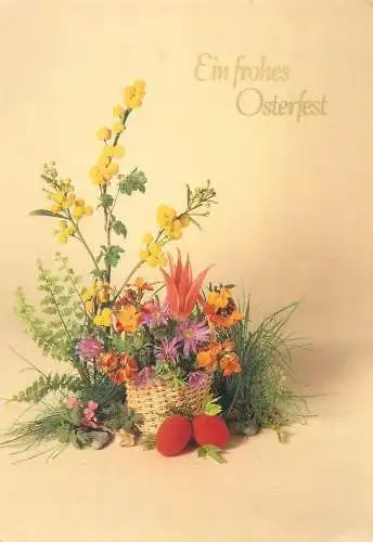 Post card Easter colourful floral arrangement