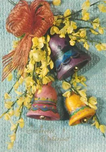 Ein Frohes Osterfest Postcard bells floral ornament