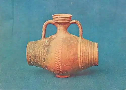 Fine Arts Postcard barrel-shaped clay vessel from Roman period History Museum of Transylvania