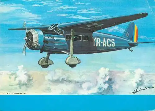 Postcard YR-ACS Icar Commercial