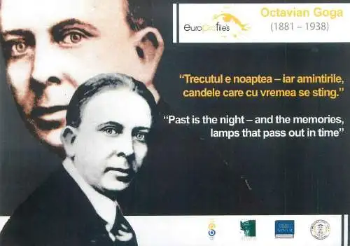 Postcard Romanian poet Octavian Goga