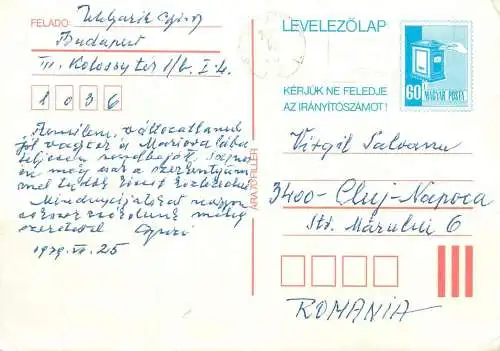 Hungary entier postal postal stationery postcard 1972 Budapest - Cluj