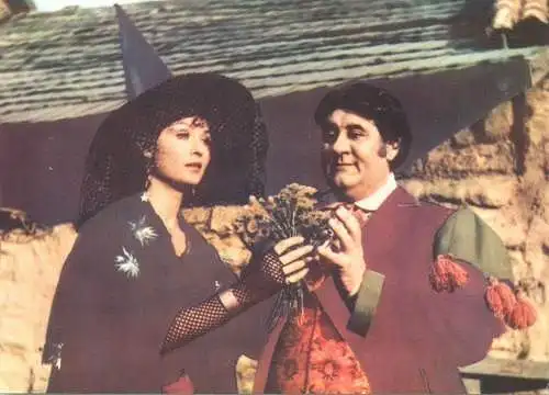 Postcard Angela Similea si Jorj Voicu scena din filmul "Ramasagul"
